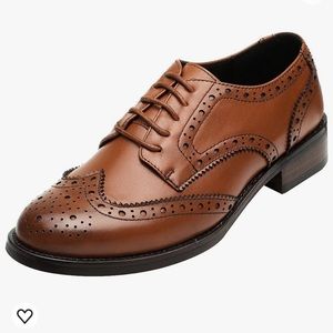 Women's Brogue Almond Toe Wingtips